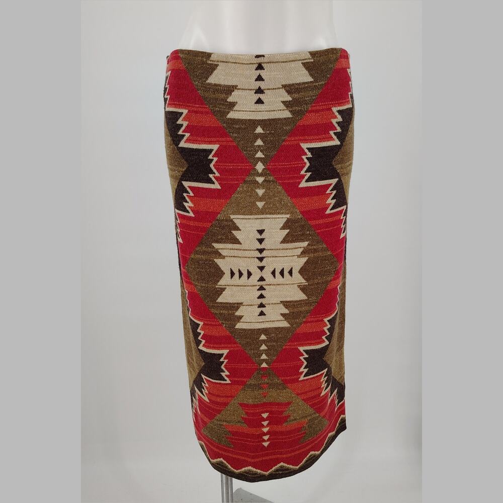 Lauren Ralph Lauren Southwestern Woven Tapestry Skirt Heritage Print Size Small - Picture 2 of 13